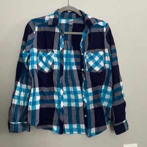 Aerie Blue Plaid Flannel